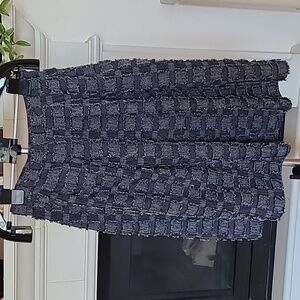 NEW YORK&COMPANY eva mendes pleated blue patterned skirt size 0